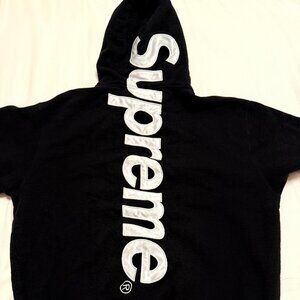 Supreme hoodie black and white classic